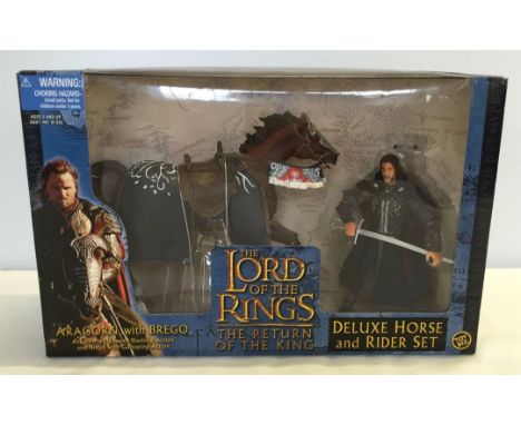 A boxed Lord of the Rings deluxe horse & rider set - Aragorn with Brego from 'The Return of the King'.
