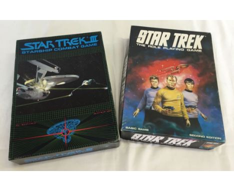 2 Star Trek games by Games Workshop: 1) Star Trek, The Role Playing Game. 2) Star Trek 3 Star-Ship Combat Game.