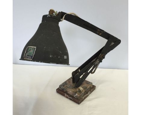 A marble based Crysteel anglepoise lamp.