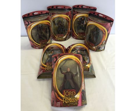 7 boxed Lord of the Rings figures from 'The Two Towers': Faramir, Gondorian Ranger, Eomer, Grima Wormtongue, Easterling, King