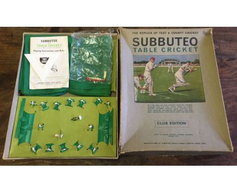 A vintage cricket subbuteo game, club edition. 
A vintage subbuteo cricket game, club edition.