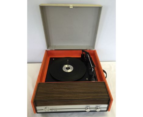 A Fidelity HF43 retro record player in funky orange.
