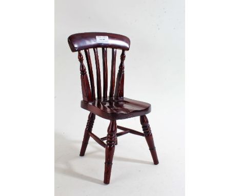 20th century dolls slat back chair, raised on bobbin turned legs, 31.5cm high