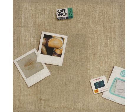 Bozidar Damjanovski (born 1947), tromp l'oeil composition, Polaroid 33 NYC 1983 , 16" x 16", framed 