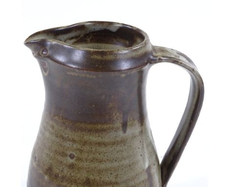 St Ives Studio Bernard Leach Pottery jug, impressed marks, height 21cm 