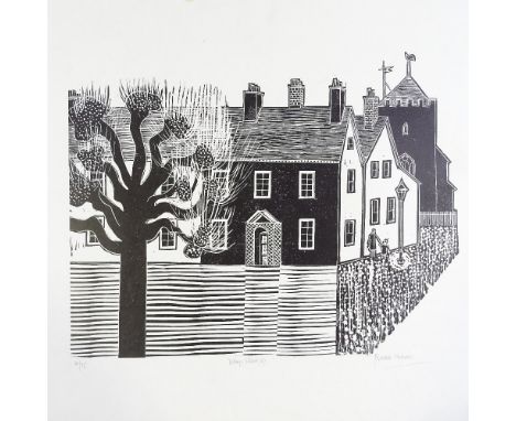 Robert Tavener, lithograph, village street two, signed in pencil, sheet size 18" x 23", unframed 