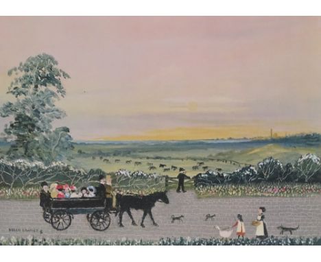 Helen Bradley, 4 colour prints, park scenes, all signed in pencil, framed (4) 