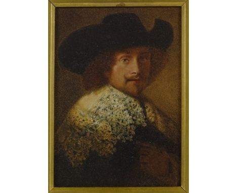 19th century Dutch School, watercolour, portrait of a gentleman, unsigned, 6" x 4", framed 