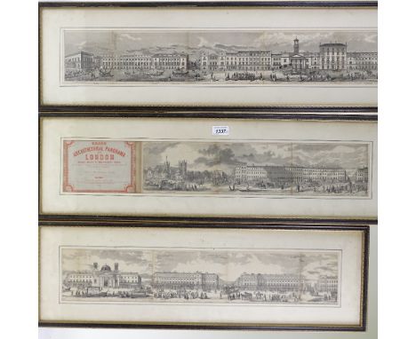 A mid-19th century set of 10 prints "Grand Architectural Panorama of London Regent Street to Westminster Abbey", published 18