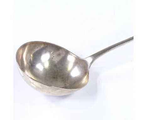 A large silver Old English pattern soup ladle, possibly provincial Irish, late 18th century, maker's marks RC and date mark o