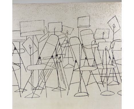 Ben Shahn, large lithograph, silent music, 26" x 52", unframed 