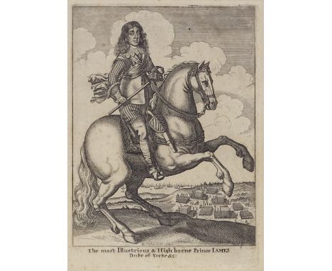 Wenceslaus Hollar (1607 - 1677), etching, King James II, signed in the plate dated 1640, plate size 12.5" x 9", framed 