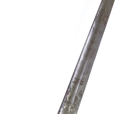 A First War Period Royal Artillery dress sword, etched blade with George V cypher, by Hamburger Rogers &amp; Co of London, se