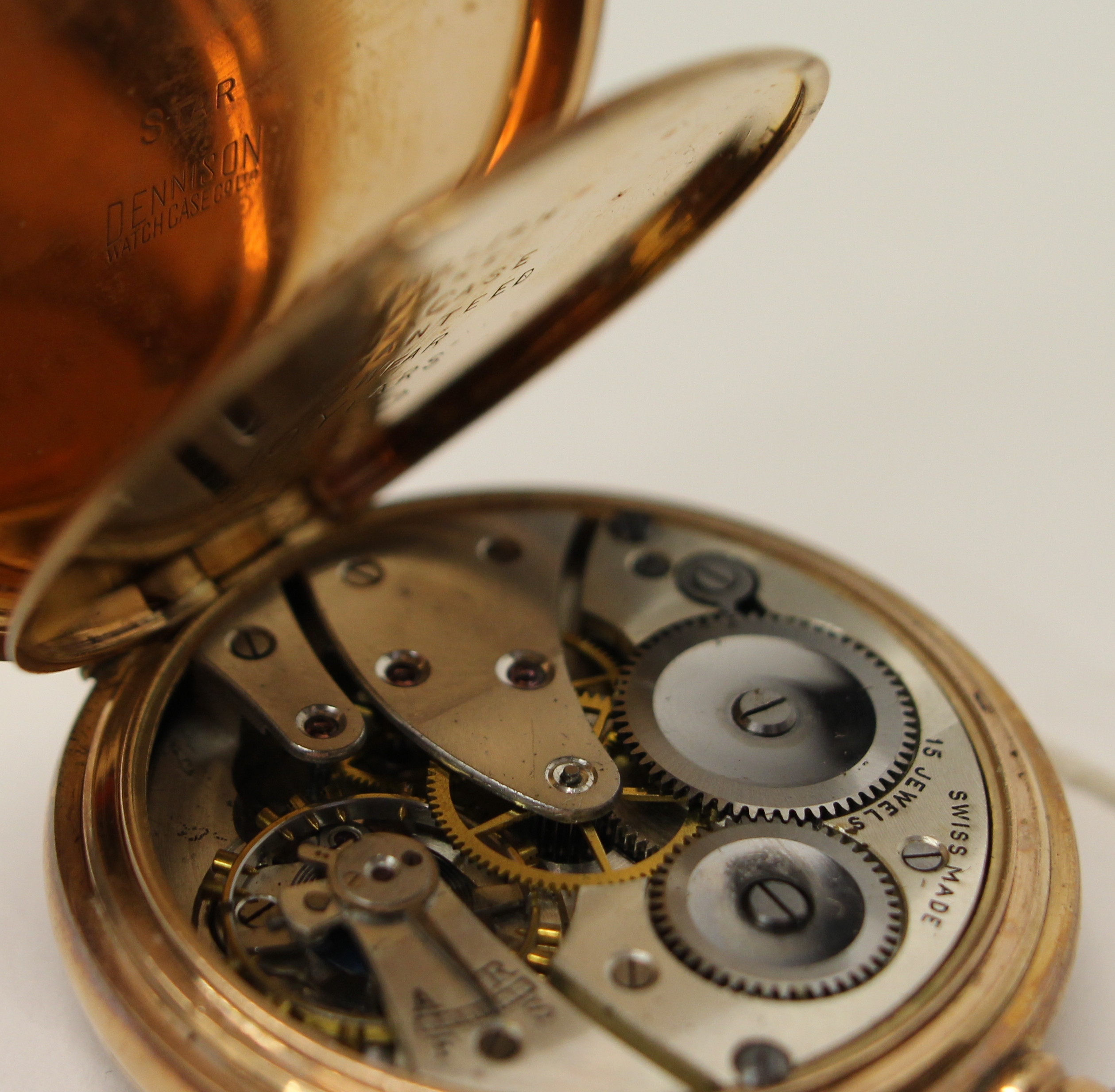 A KAY & CO LTD WORCESTER GOLD PLATED POCKET WATCH MADE BY DENNISON