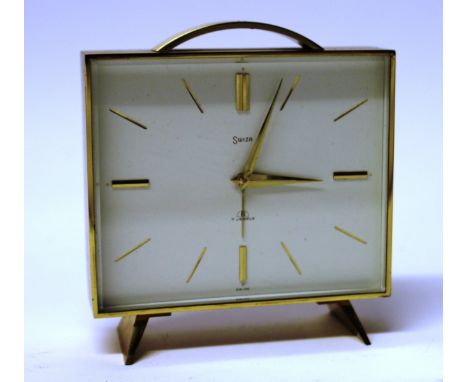 SWIZA 7 JEWELS SWISS MANTLE CLOCK W12CM H10CM D3CM