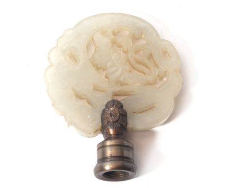 A JADE PENDANT ON SCREW BASE 5X5CM
