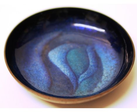 A NORWEGIAN  COPPER AND ENAMEL STUDIO BOWL H 3 CM DIAMETER 4.5 CM