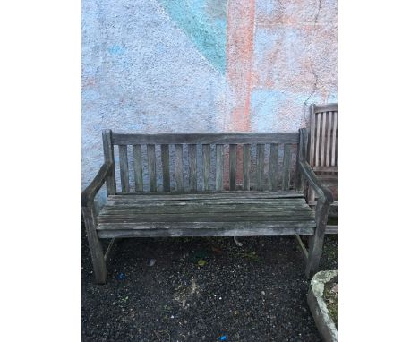 A teak garden bench