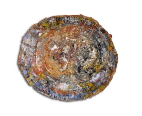 Fossils: A fossil wood slice  Arizona&#44; Triassic 55cm.; 22ins wide