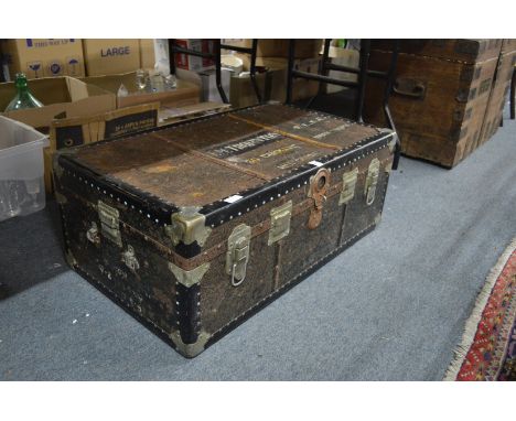 A military trunk belonging to J M Thornton, 50 Command, Hong Kong.