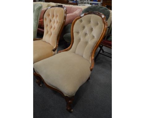 A Victorian button back nursing chair.