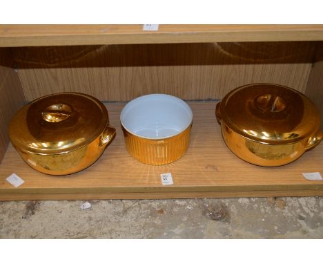 Royal Worcester gilt decorated serving dishes.