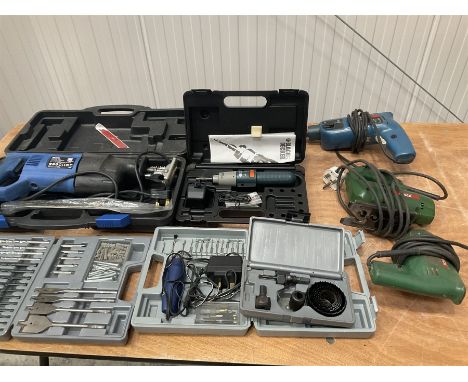 PBX reciprocating saw, drill bit set, hole cutter, and other Bosch electric tools - THIS LOT IS TO BE COLLECTED BY APPOINTMEN