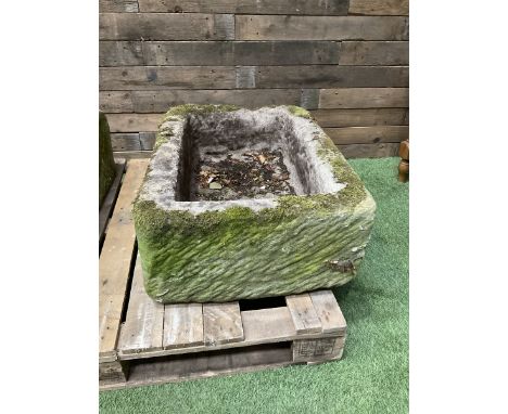 19th century hand hewn rectangular stone trough - THIS LOT IS TO BE COLLECTED BY APPOINTMENT FROM DUGGLEBY STORAGE, GREAT HIL
