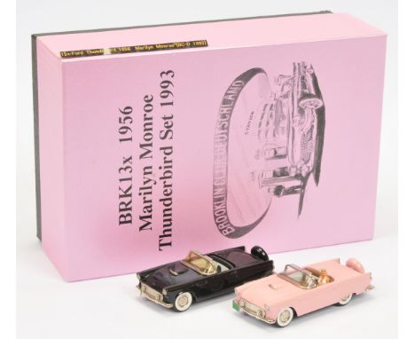 Brooklin Models 1/43rd scale BRK13X 1956 "Marilyn Monroe" Thunderbird Set 1993 comprising 2 x models one finished in pink the