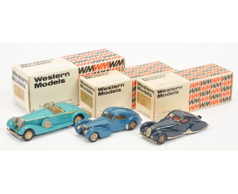 Western Models a boxed group of three models to include, (1) WMS21 1938 Talbot Lago "Figoni &amp; Falaschi" (2) WMS20X 1933 V