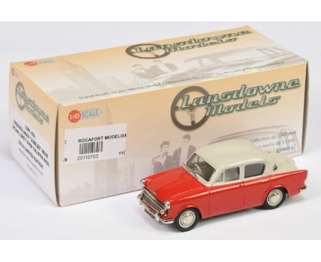 Lansdowne Models (Brooklin) LDM48X 1958 Hillman Jubilee Minx (2013 Limited Edition) (Pearl Grey/Calypso Red) - Mint in Near M