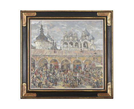 SERGEI CHEPIK (RUSSIAN 1953-2011)LE BAZAR DE ROSTOVOil on canvasSigned (lower right) and further signed, inscribed as titled 