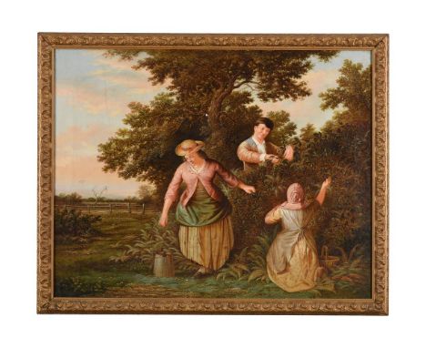 ENGLISH SCHOOL (19TH CENTURY)BLACKBERRY PICKINGOil on canvas70 x 90cm (27½ x 35¼ in.)Please note measurements do not include 