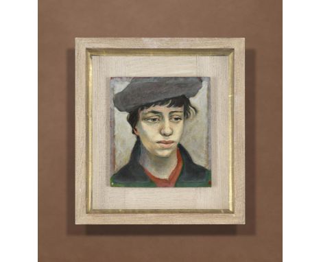 λ FYFFE CHRISTIE (BRITISH 1918-1979)PORTRAIT OF THE ARTIST'S WIFE ELEANOR Oil on board 15.5 x 14.5cm (6 x 5½ in.)Overall inc.