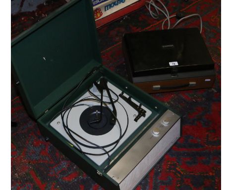 A Dansette model DRP10 serial number 018708 record player, along with a Fidelity Braemar reel to reel tape player. Condition 