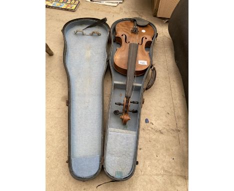 A CASED 'COPY OF ANTONIUS STRADIVARIUS' VIOLIN 