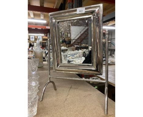 A VINTAGE CHROME SWING MIRROR HEIGHT 47CM, WIDTH 33CM 