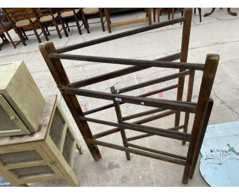 TWO WOODEN VINTAGE CLOTHES AIRERS 