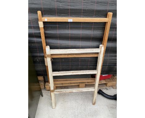 TWO VINTAGE WOODEN CLOTHES AIRERS 