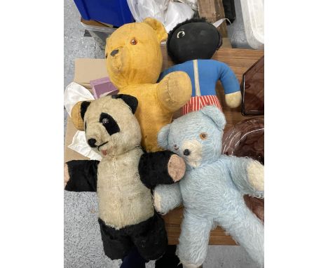FOUR VINTAGE TEDDIES 