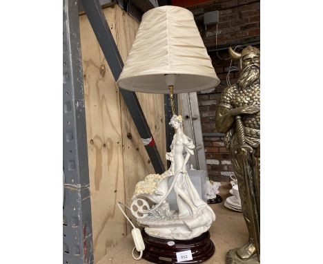A LAMP WITH A CERAMIC LADY FIGURE BY GUISEPPE ARMANI 