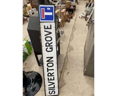 A VINTAGE STYLE 'SILVERTON GROVE' ROAD SIGN 
