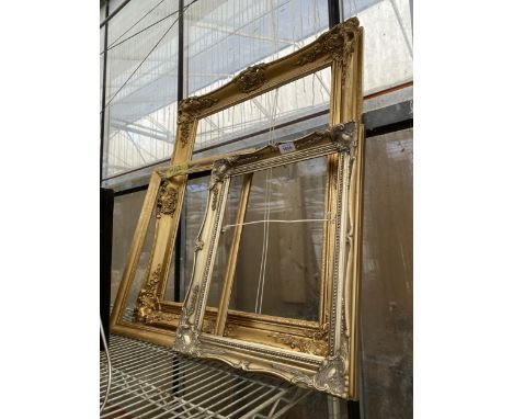 THREE VINTAGE DECORATIVE GILT PICTURE FRAMES 