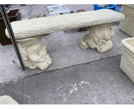 AN AS NEW EX DISPLAY CONCRETE WOODLAND BENCH *PLEASE NOTE VAT TO BE PAID ON THIS ITEM* 