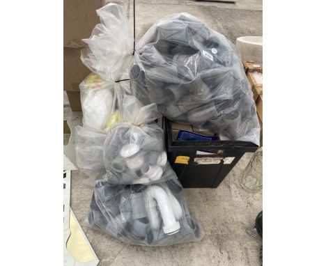 A LARGE QUANTITY OF PLUMBING PIPE FITTINGS ETC 