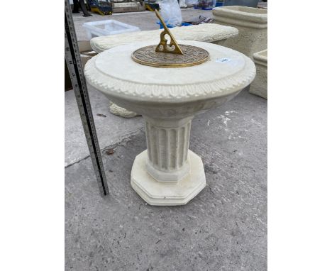 AN AS NEW EX DISPLAY CONCRETE COLUMN SUN DIAL *PLEASE NOTE VAT TO BE PAID ON THIS ITEM* 