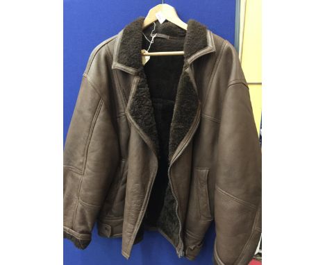 A VINTAGE FLYING JACKET STYLE SHEEPSKIN JACKET 