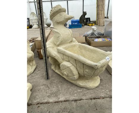 AN AS NEW EX DISPLAY CONCRETE DUCK BARROW PLANTER *PLEASE NOTE VAT TO BE PAID ON THIS ITEM* 