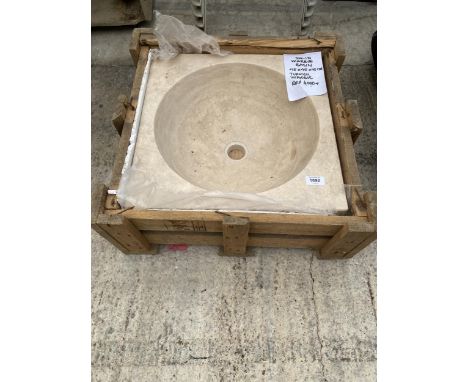 A SOLID MARBLE WASH BASIN, 45CM X 45CM X 15CM 