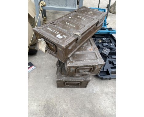 THREE VINTAGE METAL AMMO TINS 